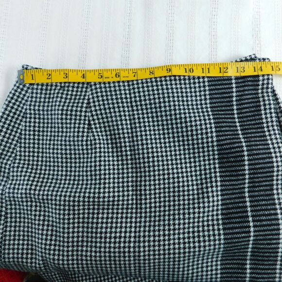 LizSport Liz Claiborne Wool Blend Black Houndstooth Wrap Skirt Sz 10 Vintage EUC - Picture 10 of 11